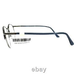 Prada Eyeglasses Frames VPR58Y 02N-1O1 Blue Silver Round Full Rim 48-20-145