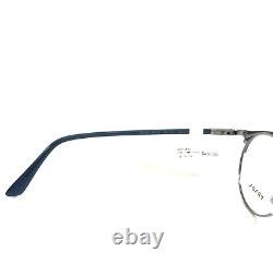 Prada Eyeglasses Frames VPR58Y 02N-1O1 Blue Silver Round Full Rim 48-20-145