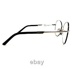 Prada Eyeglasses Frames VPR64Y GAQ-1O1 Black Silver Round Full Rim 54-18-135