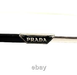 Prada Eyeglasses Frames VPR64Y GAQ-1O1 Black Silver Round Full Rim 54-18-135