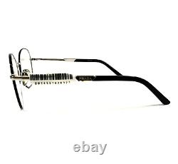 Prada Eyeglasses Frames VPR64Y GAQ-1O1 Black Silver Round Full Rim 54-18-135