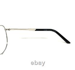 Prada Eyeglasses Frames VPR64Y GAQ-1O1 Black Silver Round Full Rim 54-18-135