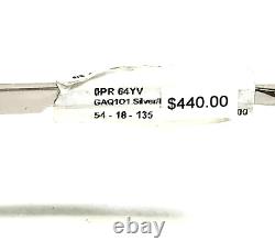 Prada Eyeglasses Frames VPR64Y GAQ-1O1 Black Silver Round Full Rim 54-18-135