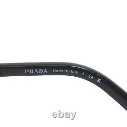 Prada Eyeglasses Frames VPR64Y GAQ-1O1 Black Silver Round Full Rim 54-18-135