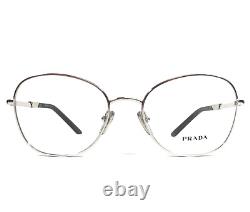 Prada Eyeglasses Frames VPR64Y GAQ-1O1 Black Silver Round Wire Rim 52-18-135