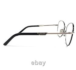 Prada Eyeglasses Frames VPR64Y GAQ-1O1 Black Silver Round Wire Rim 52-18-135