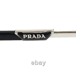 Prada Eyeglasses Frames VPR64Y GAQ-1O1 Black Silver Round Wire Rim 52-18-135