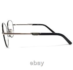 Prada Eyeglasses Frames VPR64Y GAQ-1O1 Black Silver Round Wire Rim 52-18-135