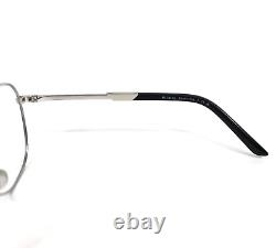 Prada Eyeglasses Frames VPR64Y GAQ-1O1 Black Silver Round Wire Rim 52-18-135