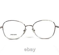 Prada Eyeglasses Frames VPR64Y GAQ-1O1 Black Silver Round Wire Rim 52-18-135