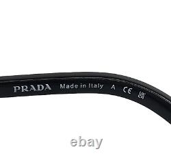 Prada Eyeglasses Frames VPR64Y GAQ-1O1 Black Silver Round Wire Rim 52-18-135