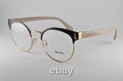 Prada Eyeglasses PR 02UV DHO1O1 Brown/Pale Gold, Size 50-19-135