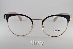 Prada Eyeglasses PR 02UV DHO1O1 Brown/Pale Gold, Size 50-19-135