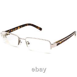 Prada Eyeglasses VPR 53M 1BC-1O1 Silver/Tortoise Half Rim Frame Italy 5218 135