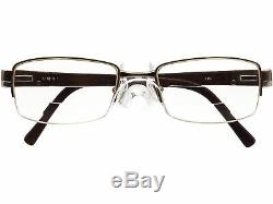 Prada Eyeglasses VPR 64H 7BP-1O1 Brown Silver Half Rim Frame 5118 135