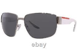 Prada Linea Rossa SPS-56V 1BC-05G Sunglasses Men's Silver/Polarized Grey 62mm