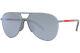 Prada Linea Rossa Sps51x 07s08l Sunglasses Men's Matte Aluminum/green Mirror