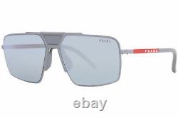 Prada Linea Rossa SPS52X 07S-08L Sunglasses Men's Matte Aluminum/Green Lens 59mm
