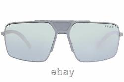 Prada Linea Rossa SPS52X 07S-08L Sunglasses Men's Matte Aluminum/Green Lens 59mm