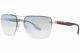 Prada Linea Rossa Sps60u Qfp-723 Sunglasses Silver Rubber/green Gradient Mirror