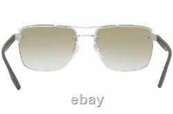 Prada Linea Rossa SPS60U QFP-723 Sunglasses Silver Rubber/Green Gradient Mirror