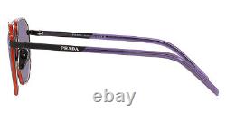 Prada PR 59YS Sunglasses Black/Orange Violet Mirrored Internal Silver 57mm