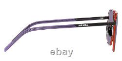 Prada PR 59YS Sunglasses Black/Orange Violet Mirrored Internal Silver 57mm