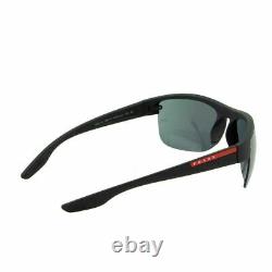 Prada Sport Men Sunglasses PS-17US-DG05L0 Semi-Rim Aviator Black Gray Lens 3N