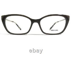 Prada VPR 14X 03C-1O1 Eyeglasses Frames Brown Silver Cat Eye Full Rim 54-16-140