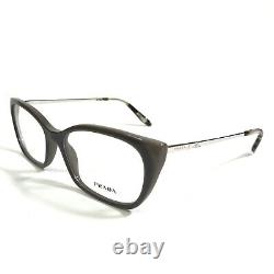 Prada VPR 14X 03C-1O1 Eyeglasses Frames Brown Silver Cat Eye Full Rim 54-16-140