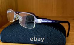 Prada VPR 57M Crystals/ Purple/ Silver Half Rim Frame 50- 17-135 withCase Italy