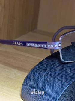 Prada VPR 57M Crystals/ Purple/ Silver Half Rim Frame 50- 17-135 withCase Italy