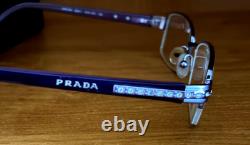 Prada VPR 57M Crystals/ Purple/ Silver Half Rim Frame 50- 17-135 withCase Italy