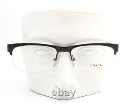 Prada VPR 67P LAH-1O1 Half Rim Eyeglasses Glasses Matte Brown Green Havana 54mm