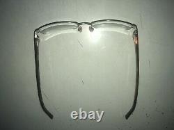 Prada VPR64H 5AV-1O1 Eyeglasses Frames Rectangular Black Silver Half Rim 135mm