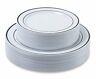 Premium Dinner/ Wedding Disposable Plastic Plates 60-180 Pieces-silver/gold
