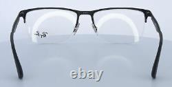 RAY-BAN RB6335 2503 Black Metal Mens Rectangle Half Rim Eyeglasses 54-17-145