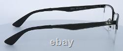 RAY-BAN RB6335 2503 Black Metal Mens Rectangle Half Rim Eyeglasses 54-17-145