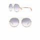 Rag & Bone Womens Silver Rim 59mm Round Frame Sunglasses 100% Uv W Case Nwt