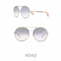 Rag & Bone Womens Silver Rim 59mm Round Frame Sunglasses 100% UV W Case NWT
