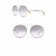 Rag & Bone Womens Silver Round Metal Frame Rim 59mm Sunglasses 100% Uv Case New