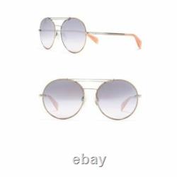 Rag & Bone Womens Silver Round Metal Frame Rim 59mm Sunglasses 100% UV Case NEW