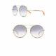 Rag & Bone Womens Silver Tone Rim 59mm Round Frame Sunglasses 100% Uv Nwt
