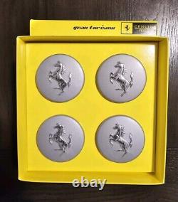 Rare Factory Ferrari Silver Centre Rim Caps For Oem Wheel New