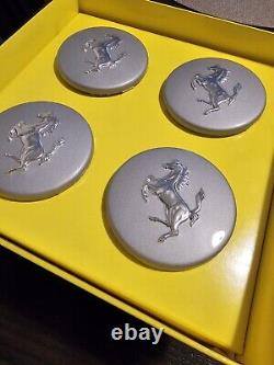 Rare Factory Ferrari Silver Centre Rim Caps For Oem Wheel New