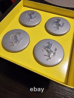 Rare Factory Ferrari Silver Centre Rim Caps For Oem Wheel New