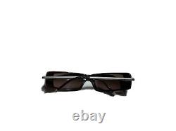 Rare Y2K Vintage Cyber Wrap Authentic CHANEL Brown And Silver Sunglasses