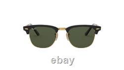 Ray Ban Club master Folding RB2176 901 51 Black Gold Frame Green Lenses