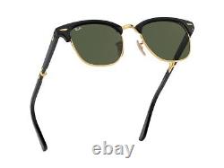 Ray Ban Club master Folding RB2176 901 51 Black Gold Frame Green Lenses