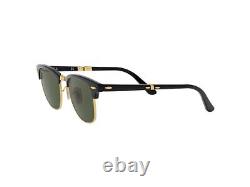 Ray Ban Club master Folding RB2176 901 51 Black Gold Frame Green Lenses